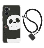 Xiaomi Redmi Note 11E Kılıf Silikon Boyun Askılı İpli Desenli Silikon Hello Panda 1709