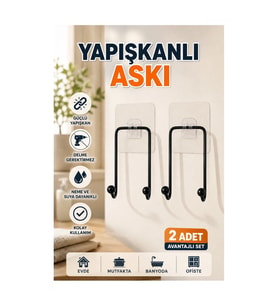 Yapışkanlı Çok Amaçlı Askı 2 Adet Ev Mutfak Banyo Düzenleyici