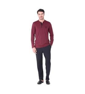 pilelistore D's Damat 221001 Uzun Kol Pijama Takımı (Bordo)