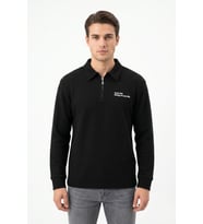 Erkek Spor Polo Yaka Petek Dokulu Sweatshırt BGL-ST05442