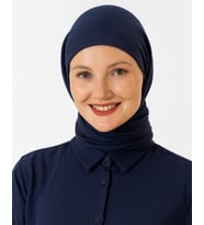 Konfor Eşarp–195x85 cm–4 Mevsim Kullanım – Terletmez, Kaymaz, Pamuk Polyester Karışımlı Rahat Eşarp (Lacivert)