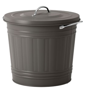 Çöp Kutusu, Gri, 16 lt, Kapaklı