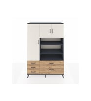 Hyperion Dolap 9 Raflı 5 Çekmeceli 3 Kapaklı 132x44x195 Antrasit-Aytaşı/Çam