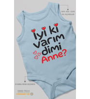 İyi Ki Varım Dimi Anne? Sıfır Kol Bebek Zıbını %100 Pamuk