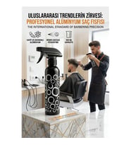 Alüminyum Metal Berber Kuaför Su Spreyi Şişesi Profesyonel Saç Fısfısı 300 ML 723020