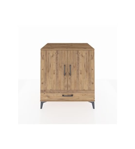 Kronos Şifonyer 3 Raflı Tek Çekmeceli 2 Kapaklı 88x59x96 Çam-Çam