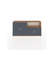 Arges Konsol 6 Raflı 4 Kapaklı 176x30x99 Çam-Antrasit/Çam