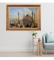 Altın Paspartulu Çerçeveli Tablo N101 (Gold)