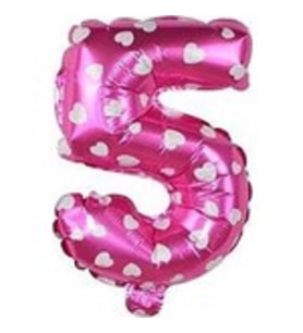 Akın Hediyelik  5 Rakam Pembe Folyo Balon 16 Inc 36 cm