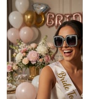 Taşlı Siyah Kare Bride To Be Parti Gözlüğü Bekarlığa Veda Fotoğraf Aksesuarı