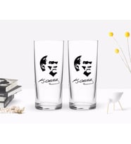 BK Home Renkli Baskılı Atatürk Temalı İkili Rakı Bardağı Seti-24 (Beyaz)