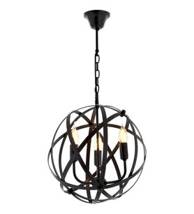 AVONNI AV-4183-3BSY Siyah Boyalı Modern Avize E14 Metal 36cm