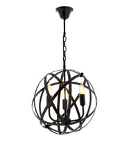 AVONNI AV-4183-3BSY Siyah Boyalı Modern Avize E14 Metal 36cm