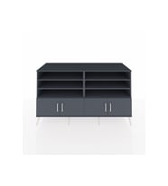 Kronos Konsol 6 Raflı 4 Kapaklı 176x59x99 Antrasit-Antrasit/Çam