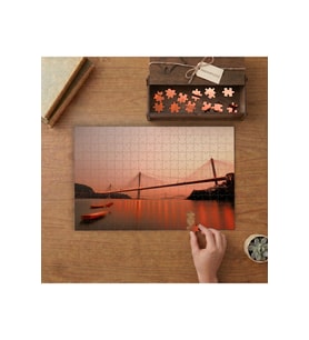 Ting Kau Köprüsü Tasarımı 240 parça Ahşap Puzzle Ahşap Kutuda MP01465