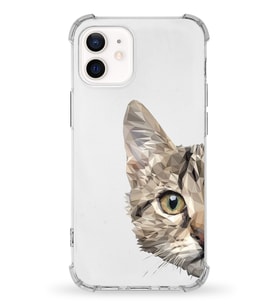 Apple iPhone 12 Uyumlu Darbe Emici Antişok  Kapak Catface Tasarımlı Silikon Şeffaf Kılıf