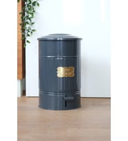 Galvaniz Çöp Kovası, Metal Kapaklı, Pedallı, 16 Litre, Dayanıklı Tasarım
