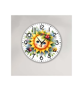 bilge Tasarım retro Duvar Saati 35 x 35 CM (Çok Renkli)