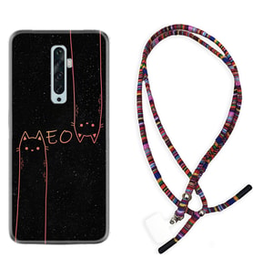 Oppo Reno 2Z 4 Lite 4 Pro 5 6 7 A31 Kılıf Boyun Asklı Rasta Silikon Meow 1657
