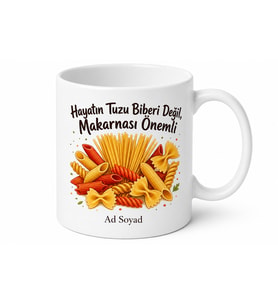 Makarna Temalı Baskılı Kupa Bardak Hediye Pasta Lover Özel Tasarım Porselen Mug