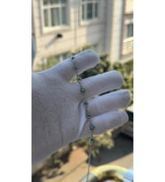 Kadın Gümüş Renk Nazar Boncuklu Bileklik 18 CM