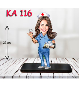 Kişiye Özel Ahşap Biblo - Sağlıkçı Kadın Karikatür Biblo - Doktor Biblo 8