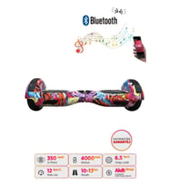 Citymate  Elektrikli Kaykay Scooter Hoverboard Bluetooth Hoparlörlü 6.5 Inch Grafiti D16
