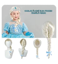 Platin Altın Dore Renk Karlar Ülkesi Elsa Frozen Peruğu Çocuk Boy