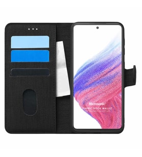 Microsonic Samsung Galaxy A53 5G Kılıf Fabric Book Wallet Siyah