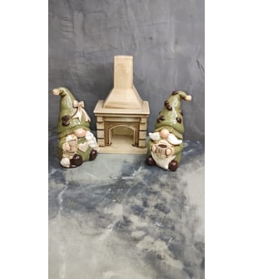 Şömine Başında Kahveci Şans Cüceleri ( Gnome , Burnuk )