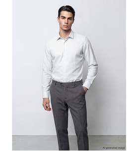 LCW BUSINESS Gri Slim Fit Uzun Kollu Armürlü Erkek Gömlek
