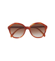 Celine CL40201U 53F Kadın Güneş Gözlüğü - Oversize Açılı Form Açık Havana Kemik Çerçeveli Kahverengi