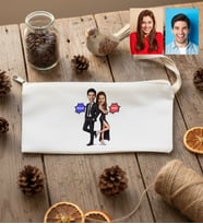 Kişiye Özel Karikatürlü Cool Sevgililer Kalemlik Ham Bez Sevgililer Günü Hediyesi