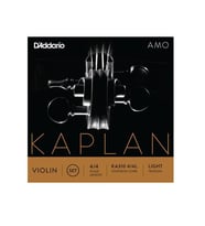 D'Addario KA310L Kaplan Amo 4/4 Tam Boy Keman Tel Seti - Light Tansiyon (Profesyonel)  Hafif Tansiyon, Yumuşak Çalım Hissiyatı, Parlak Ton Karakteri ve Hassas Yay Tepkisi