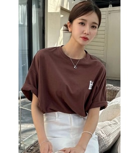 Unisex Life Baskılı T-shirt (Kahverengi)