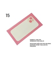 iPhone 15 Arka Pil Batarya Kapağı (CAM) BEYAZ
