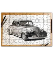 Cakapuzzle Kuru Boyayla Antika Araç Çizimi Puzzle Yapboz MDF (Ahşap) (120 Parça)