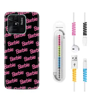 Xiaomi Redmi Note 7 8 9 Pro 10 2022 10 Pro 10S Kılıf Kablo Koruma Spiral Silikon Barbie 1404