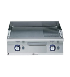 Electrolux Professional Endüstriyel ? Düz Ve ? Nervürlü Fırçalanmış Krom Kaplamalı Çelik Pişirme Yüzeyi İle Tam Modül Gazlı Izgara, Eğimli, Termostatik Kontrol, Kazıyıcı Dahil E7IIMAAOMEA