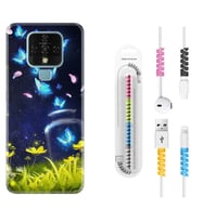 Tecno Camon 16 18P Pova 3 Pova Neo Kılıf Kablo Koruma Spiral Silikon Neon Butterflys 1309