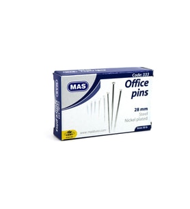 Mas Toplu İğne Nikel 28 MM 50 Gram (1 Paket 24 Kutu)