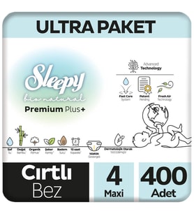 Sleepy 4 Beden Bio Natural Bebek Bezi Ultra Paket 100x4 400 Adet