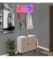 Kenzlife ayakkabılık galoş4 crdbyz 53*080*32 kapaklı 4 raflı 16 çift ayakkabı kapasitesi (Beyaz)