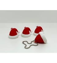 Noel Baba Şapkası Anahtarlık - 3D Yazıcı Tasarım Yılbaşı Aksesuarı - Mini Noel Şapkası Çanta Süsü