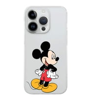 Apple iPhone 14 Pro Uyumlu Kamera Korumalı Tıpalı Kapak Mickey Mouse Tasarımlı ŞeffafKılıf