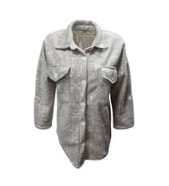 Viya V01076 Kadın Polar Oversize Desenli Düğmeli Hırka - V01076 - Bej - ST01076-Bej-S (Bej)