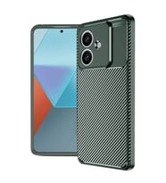 Coverzone Oppo A3 ile Uyumlu Silikon K?l?f TPU Negro Silikon Ultra Slim Fit K?l?f Oppo A3 ?le Uyumlu Karbon Delux K?l?f (Koyu Ye?il)