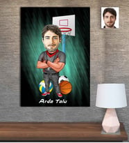 Kişiye Özel Karikatür Baskılı Ahşap Tablo Beden Eğitimi Öğretmen Erkek-1 30x40