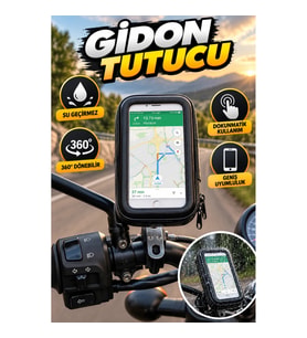 Su Geçirmez Gidon Telefon Tutucu – 360° Döner Motosiklet ve Bisiklet Standı