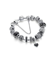Pandora Avusturya Kristali Siyah Kalp Charm Bileklik